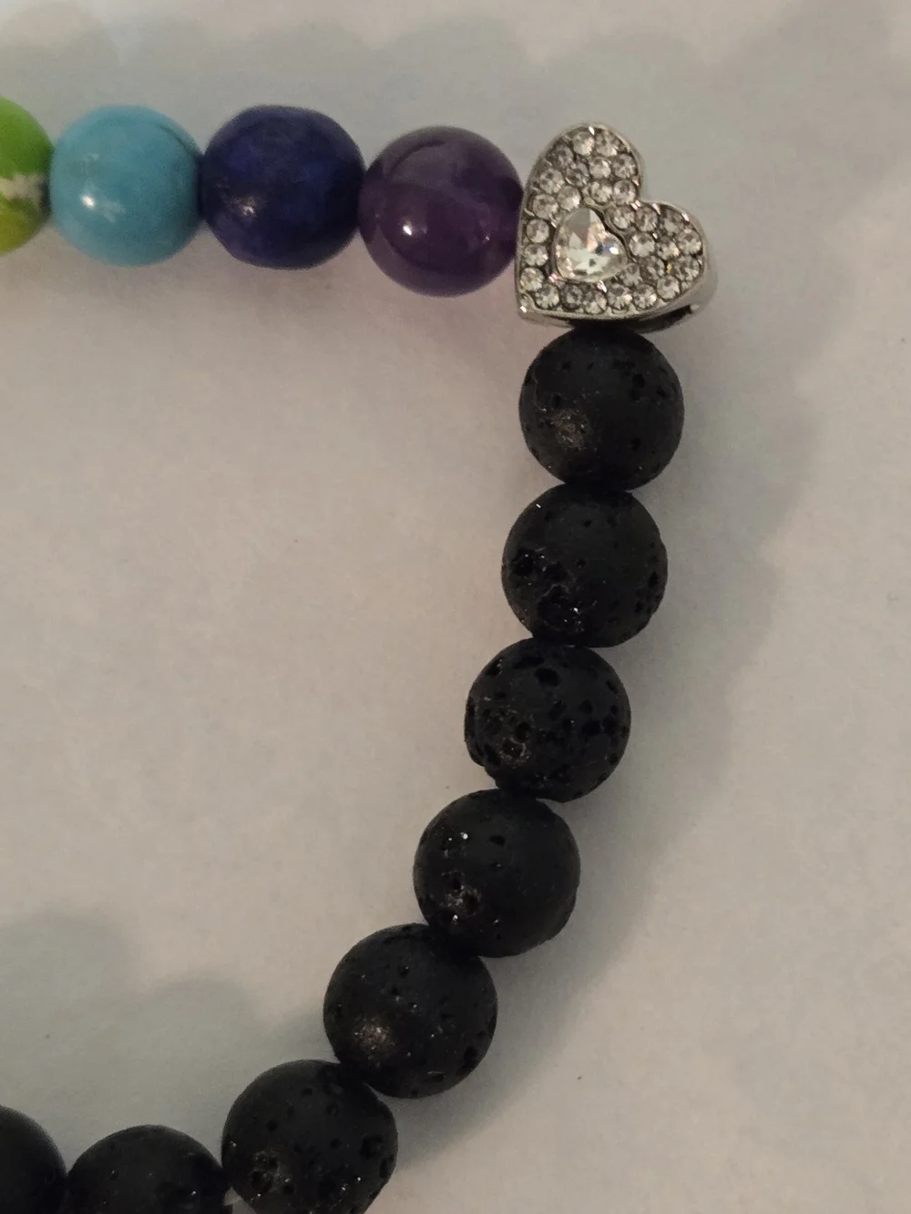 Fire Beetle Rainbow Bridge Pet Memorial Lava Rock Bead Bracelet with Gift Box &